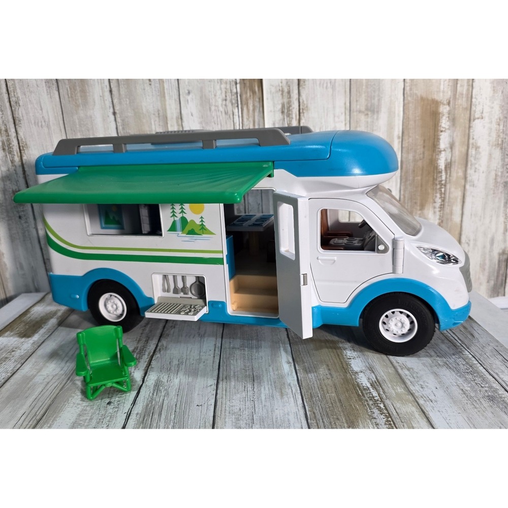 Kids Toy Camper RV Playset with Furniture Accessories and Awning - Picture 6 of 10